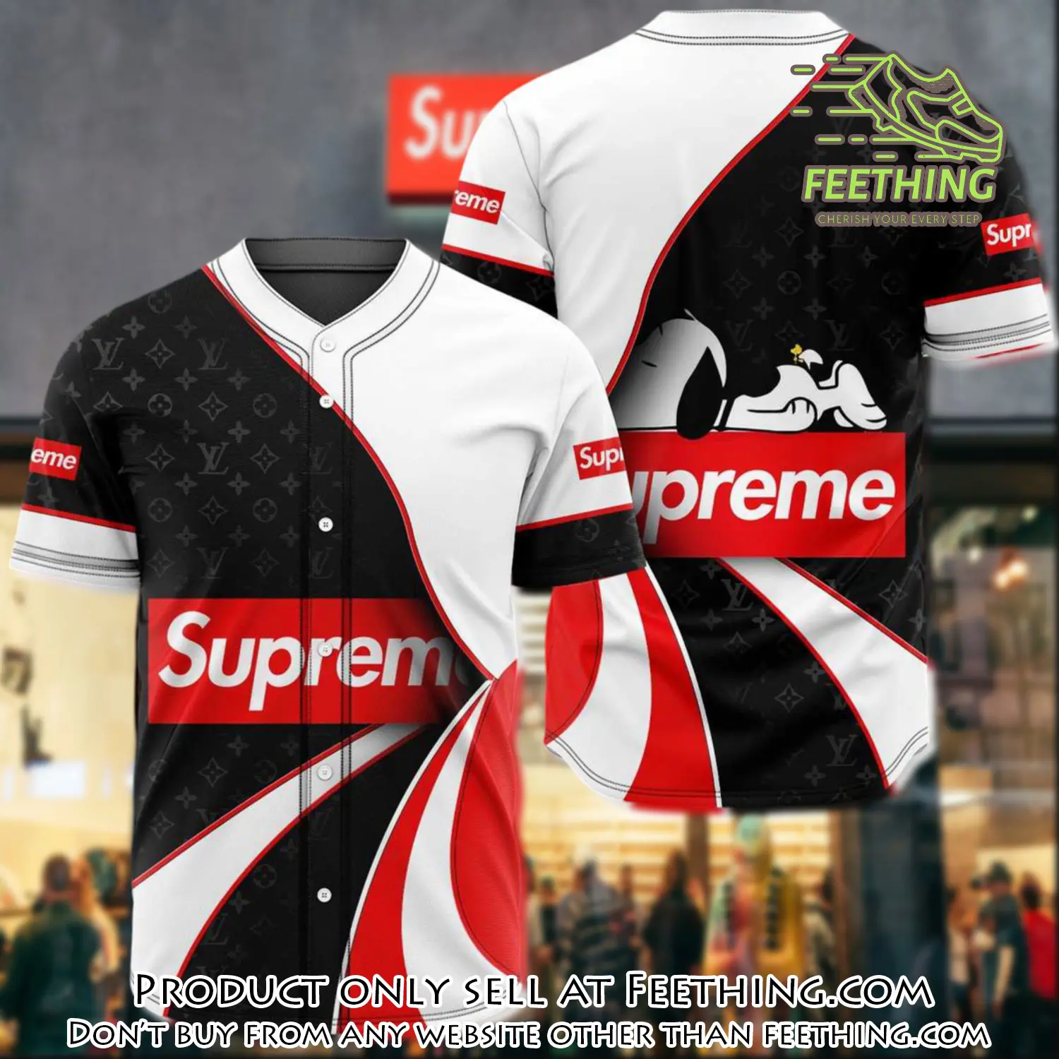 Supreme black white baseball jersey shirt luxury bjs1241 ft3223496